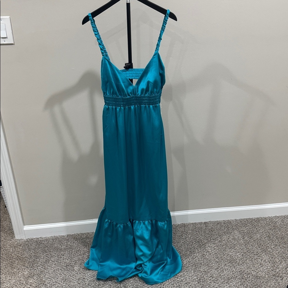 NWT teal Spaghetti Strap Maxi Dress